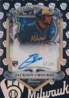 2024 Bowman Sterling Sterling Tek Autographs #STAJCH Jackson Chourio Blue Refractor Baseball Card