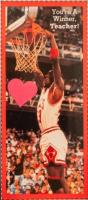 1991 Cleo Michael Jordan Valentines # You're A Winner, Teacher! Red Border Basketball Card