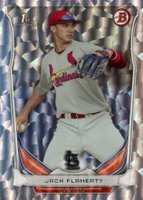 2014 Bowman Draft Picks #DP30 Jack Flaherty Silver Ice Baseball Card