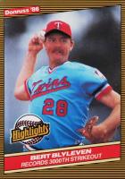 1986 Donruss Highlights #31 Bert Blyleven Baseball Card