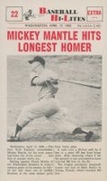 1960 Nu-Card Highlights #22 Mantle Hits Longest Homer Baseball Card