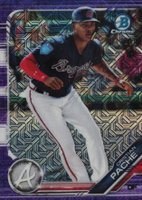 2019 Bowman Mega Box Chrome #62 Cristian Pache Purple Refractor Baseball Card