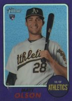 2017 Topps Heritage  #681 Matt Olson Chrome-Purple Refractor Baseball Card