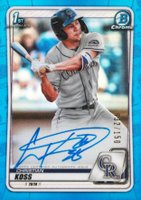 2020 Bowman Chrome Prospect Autographs #CPACK Christian Koss Blue Refractor Baseball Card
