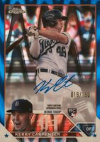 2023 Topps Chrome Rookie Autograph #RAKCA Kerry Carpenter Blue Raywave Baseball Card