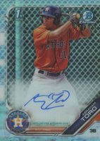 2019 Bowman Chrome Prospects Autographs #CPAAT Abraham Toro Refractor Baseball Card