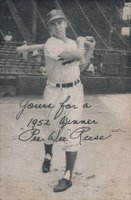 1952 Brooklyn Dodgers Schedule Cards  # Pee Wee Reese Baseball Card