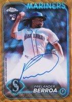 2024 Topps Chrome Rookie Autographs #RAPB Prelander Berroa Gold Wave Baseball Card