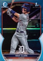 2023 Bowman Draft #BDC76 Max Clark Chrome-Sky Blue Baseball Card
