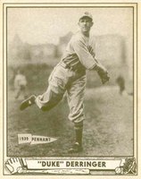 1940 Play Ball #74 Duke Derringer Baseball Card