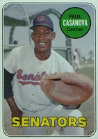 1969 Topps #486w Paul Casanova White Letters Baseball Card