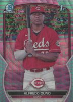 2023 Bowman Chrome Prospects #BCP238 Alfredo Duno Aqua/Pink Vapor Baseball Card