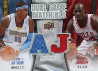 2009 Upper Deck Dual Game Materials #DG-NK Carmelo Anthony/Michael Jordan Basketball Card