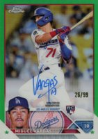 2023 Topps Chrome Rookie Autograph #RAMVA Miguel Vargas Green Baseball Card