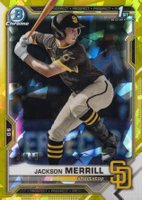 2021 Bowman Draft Chrome Sapphire Edition #BDC119 Jackson Merrill Yellow Baseball Card