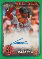 2024 Topps Chrome Rookie Autographs #RACR Ceddanne Rafaela Green Refractor Baseball Card