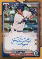 2024 Bowman Chrome Chrome Rookie Autographs #CRAEC Evan Carter Gold Refractor Baseball Card