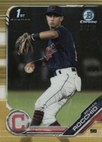 2019 Bowman Chrome Prospects #BCP209 Brayan Rocchio Gold Refractor Baseball Card