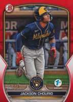 2023 Bowman 1st Edition #BPPF76 Jackson Chourio Red Foil Baseball Card
