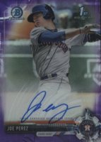 2017 Bowman Draft Chrome Draft Picks Autographs  #CDAJP Joe Perez Purple Refractor Baseball Card