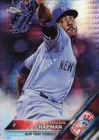2016 Topps Chrome #141 Aroldis Chapman Prism Refractor Baseball Card
