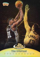 1999 Finest Team Finest Gold #TF7 Tim Duncan Refractor Basketball Card