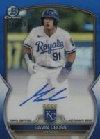 2023 Bowman Chrome Prospect Autographs #CPAGC Gavin Cross Blue Refractor Baseball Card