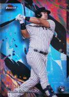 2024 Topps Finest #168 Jasson Dominguez Sky Blue Refractor Baseball Card