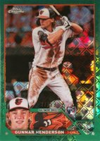 2023 Topps Chrome Logofractor Edition #2 Gunnar Henderson Green Refractor Baseball Card