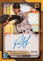 2024 Bowman Chrome Prospect Autographs #CPAPS Paul Skenes Gold Refractor Baseball Card