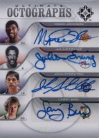2004 Ultimate Collection Ultimate Octographs #OCT2 Johnson/Erving/Stockton/Bird Basketball Card