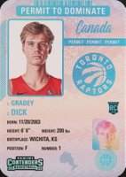 2023 Panini Contenders Permit to Dominate #5 Gradey Dick Basketball Card