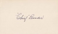 1999 Hall of Fame Autographs # Chief Bender Index Card Baseball Card