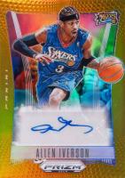 2023 Panini Prizm Deca Signatures #DSIVE Allen Iverson Gold Prizm Basketball Card