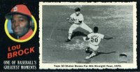 1971 Topps Greatest Moments #27 Lou Brock Baseball Card