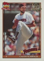 1991 Topps Desert Shield #424 Calvin Schiraldi Baseball Card