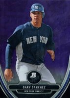 2013 Bowman Platinum Chrome Prospects #34 Gary Sanchez Purple Refractor Baseball Card