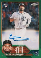 2023 Topps Chrome Logofractor Edition Refractor Chrome Autograph #RCARG Riley Greene Green Baseball Card