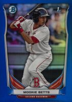 2014 Bowman Prospects  #BCP109 Mookie Betts Chrome-Blue Refractor Baseball Card