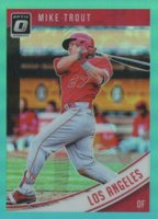 2018 Panini Donruss Optic #121 Mike Trout Post Swing-Aqua Baseball Card