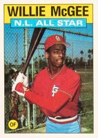 1986 Topps #707 Willie McGee All-Star Baseball Card