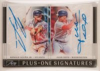2022 Panini Three and Two Plus One Autographs #POARJ Juan Soto/Ronald Acuna Jr. Baseball Card