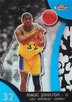2007 Finest #43 Magic Johnson Blue Refractor Basketball Card
