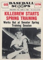 1961 Nu-Card Baseball Scoops #449 Killebrew Starts Spring Training Baseball Card