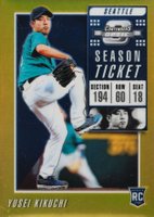 2019 Panini Chronicles Contenders Optic Season Ticket #6 Yusei Kikuchi Gold Baseball Card