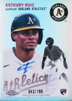 2023 Topps Chrome Platinum Anniversary Autographs #ER Esteury Ruiz Refractor Baseball Card