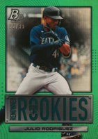 2022 Bowman Platinum Renowned Rookies #RR17 Julio Rodriguez Green Baseball Card