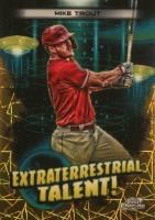 2023 Topps Cosmic Chrome Extraterrestrial Talent #ET11 Mike Trout Gold Interstellar Baseball Card