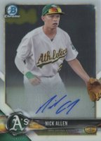 2018 Bowman Chrome Prospects Autographs #BCPANA Nick Allen Baseball Card