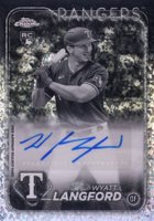 2024 Topps Chrome Update Chrome Baseball Update Series Autographs #ACWL Wyatt Langford Black & White Mini Diamond Refractor Baseball Card